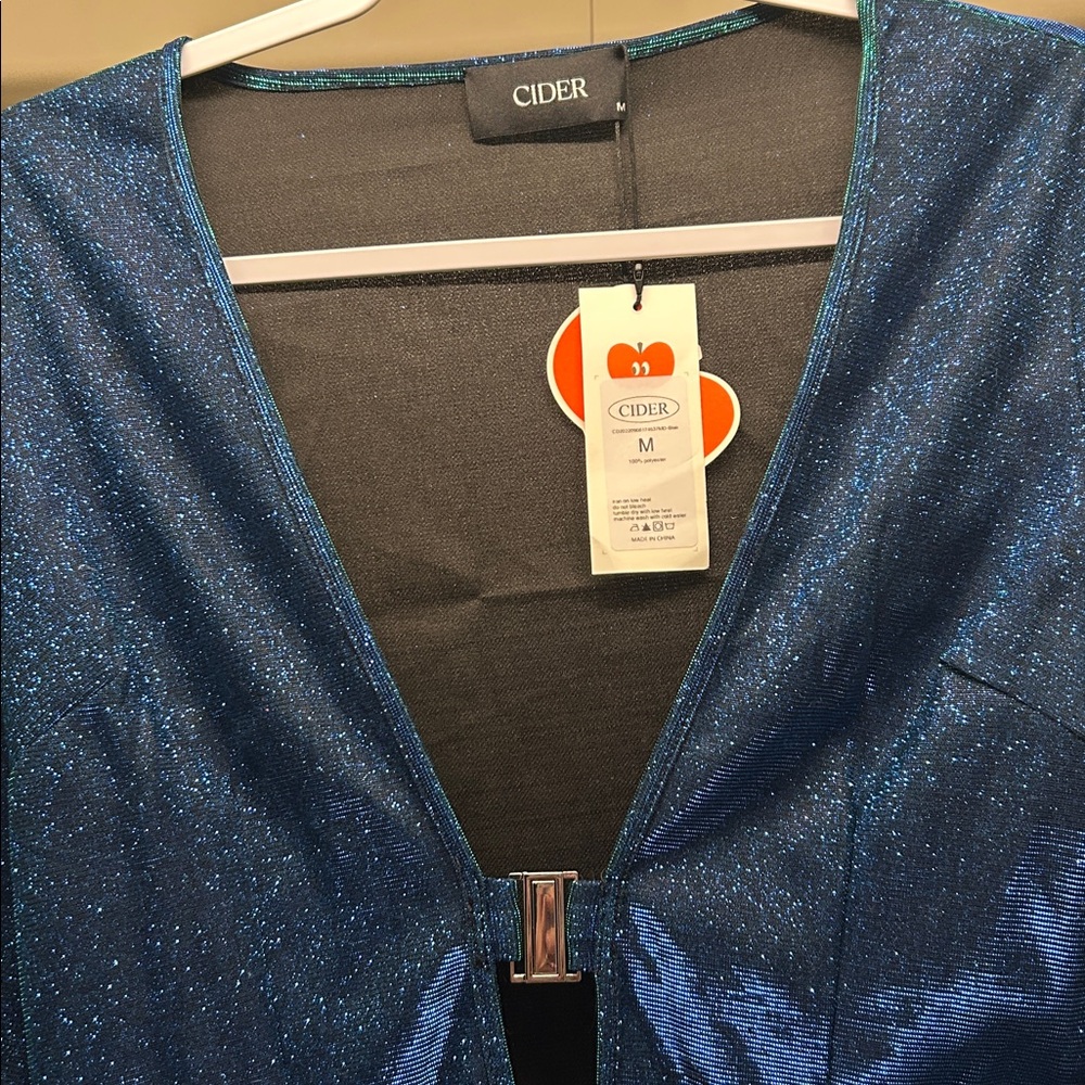 Holographic Deep V Club Dress - Picture 3 of 5